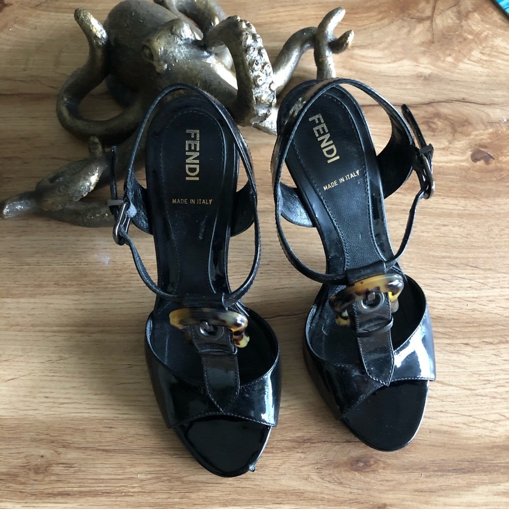 Fendi Buckled-Accented Ankle Sandals